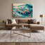 Art mural sur toile beige, "Coastal Sea Turtle"-1713391843