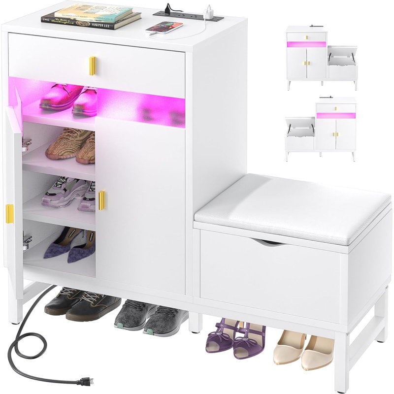12 paires de rangement pour chaussures, Blanc / doré