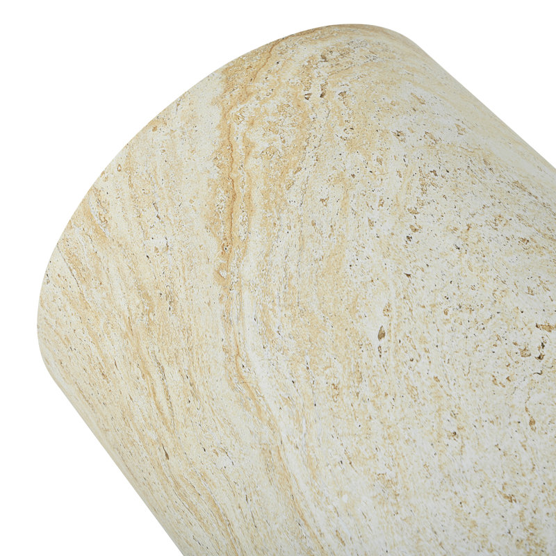 Veinedge Concrete Top End Table, Beige brun
