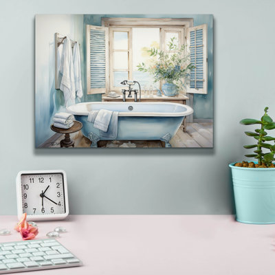 'Blue Bathtub' by Momart Canvas Wall Art