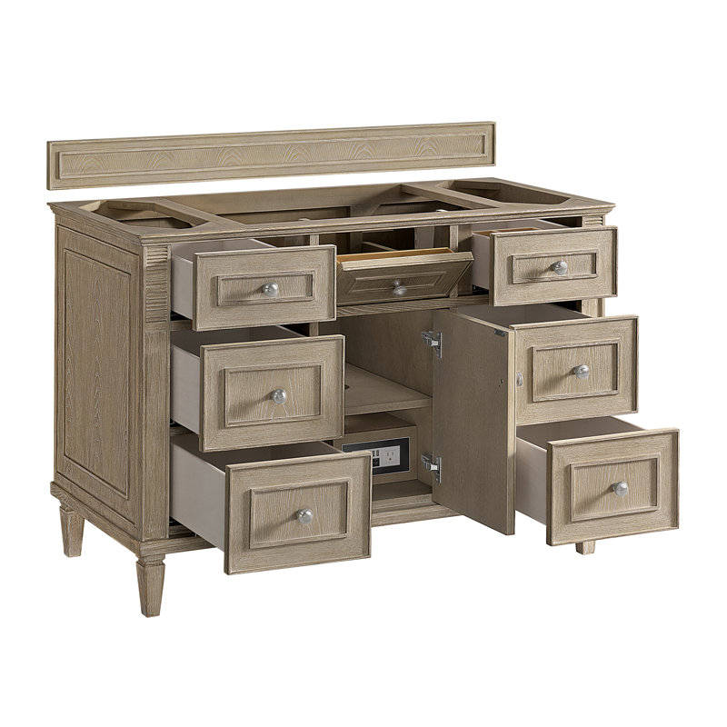 Lorelai 48 in. Single Vanity, Whitewashed Oak, Ethereal Noctis