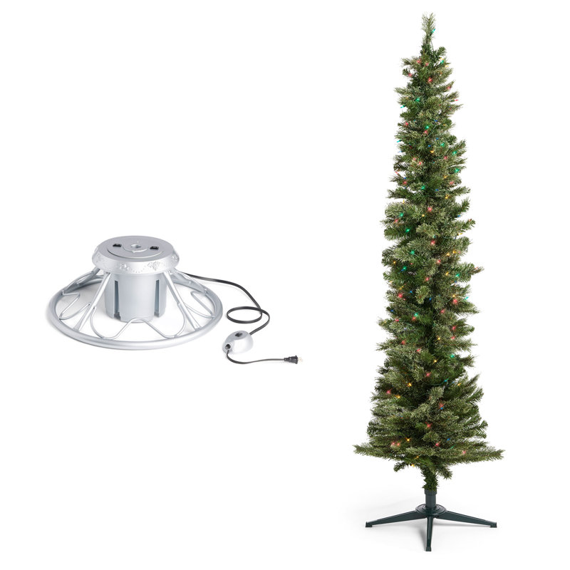 Lauresha The Holiday Aisle® Rotating Tree Stand Base w/Stanley 7' Artificial Christmas Tree