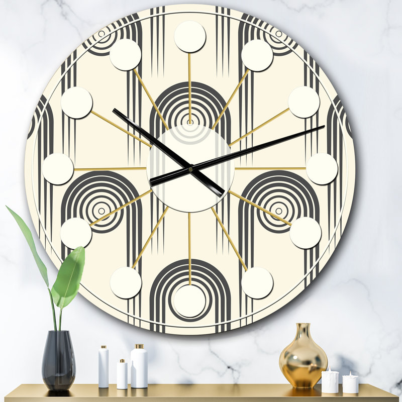 Horloge murale rétro Mid-Century, Surdimensionné