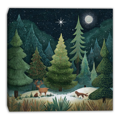 Forest Star Night Wrapped Canvas Wall Art
