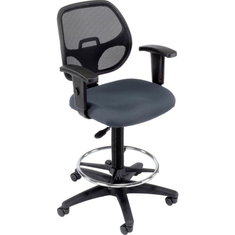 Tabouret de laboratoire à hauteur ajustable, gris