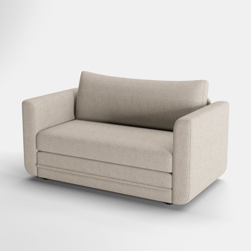 Afton Sleeper Sofa, Sandstone Beige Polyester