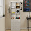 Armoire en bois, armoire de rangement avec 3 tiroirs et 2 crochets