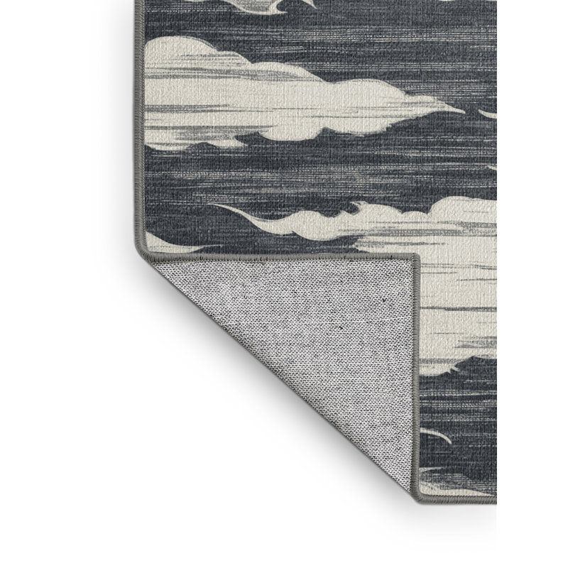  Tapis hawaïen lavable Storm Clouds, Rectangulaire 2 pi x 3 pi