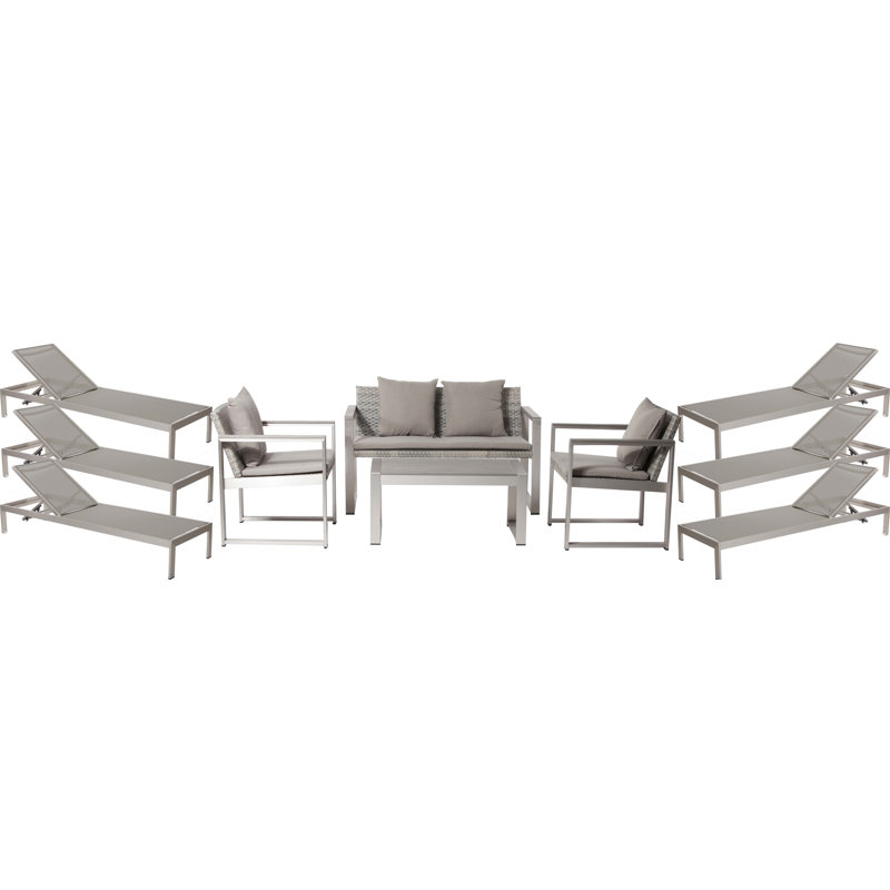 CHSTR LRG 10 - Person Patio Conversation Sets with Cushions, Gray, Gray