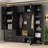 American Style 4-in-1 Hall Tree with Padded Bench Entryway Organizer, 4 Hooks & Adjustable Storage Shelves for Mudroom, Hallway-1855874270