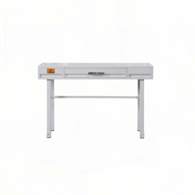 Metal Vanity Desk with One Drawer, White