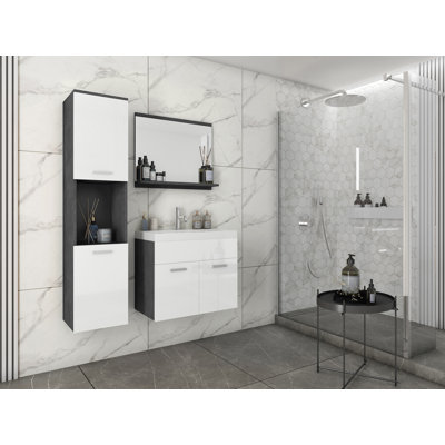 Podgorni 91Cm W x 132Cm H x 35Cm D Bathroom Storage Furniture Set