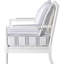 Chaise rayée bleu marine avec revêtement blanc