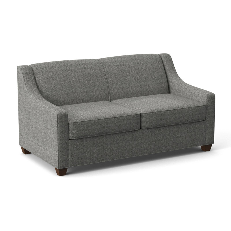Phillips 68" Recessed Arm Sofa Bed with Reversible Cushions, Connelly Dove, Montana Walnut, Hybrid