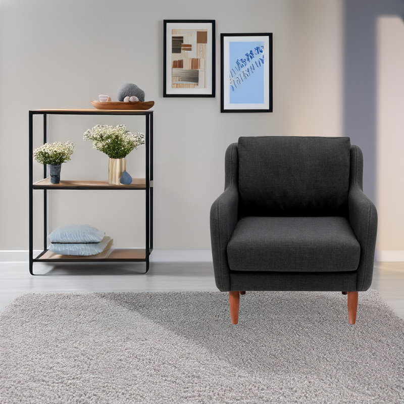 Upholstered Armchair, Gray Polypropylene/Olefin