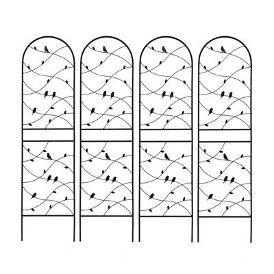 Ensemble de 4 treillis de jardin en métal 71 po x 19,7 po antirouille pour plantes grimpantes
