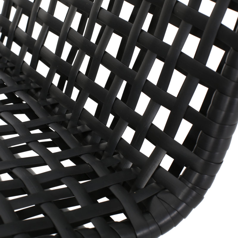 Desdemona Outdoor Modern Patio Chair, Black