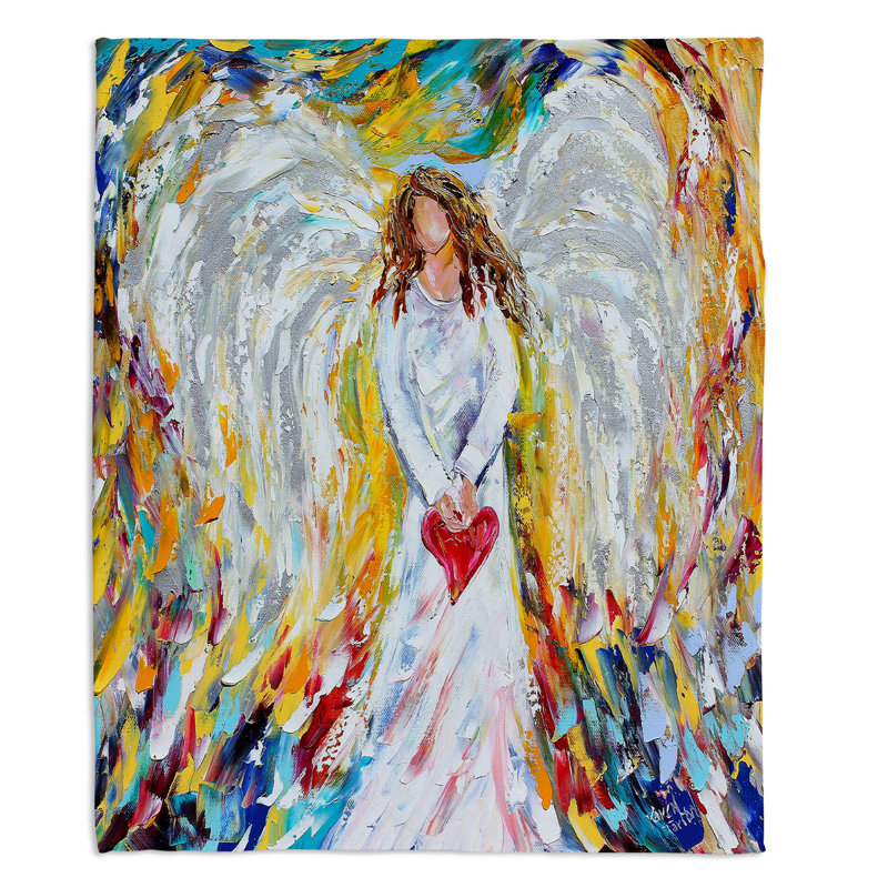 Couverture sherpa doux ange of my cardiaque, l 51 po x L 60 po