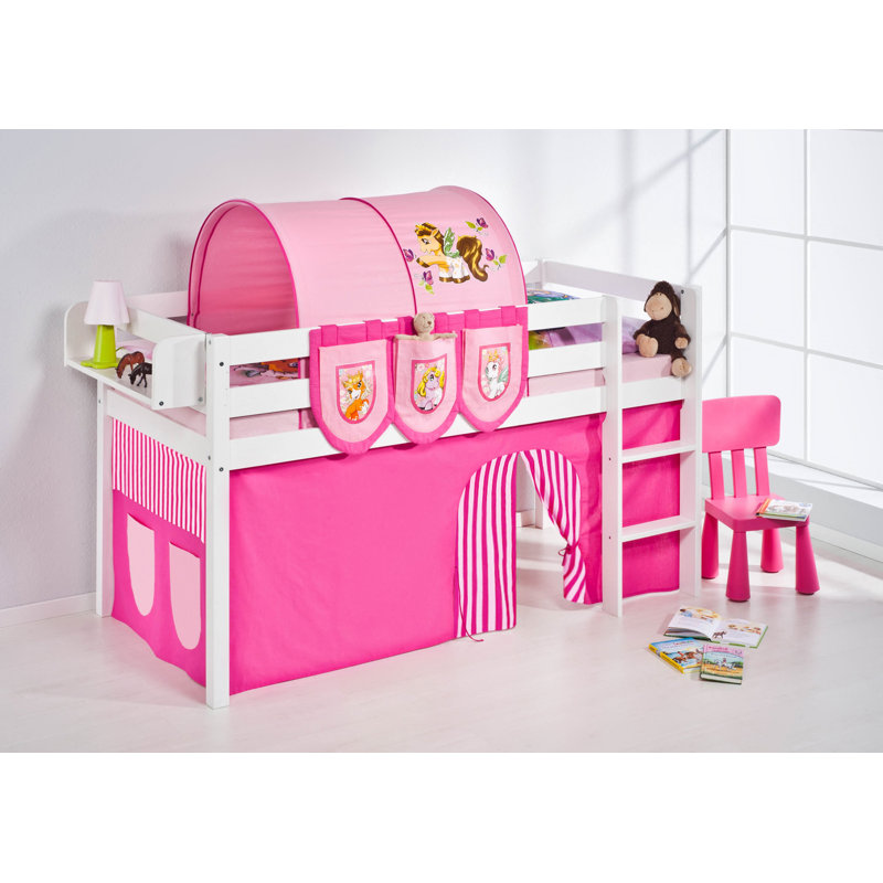 Filly Single Mid Sleeper Loft Bed with Curtain