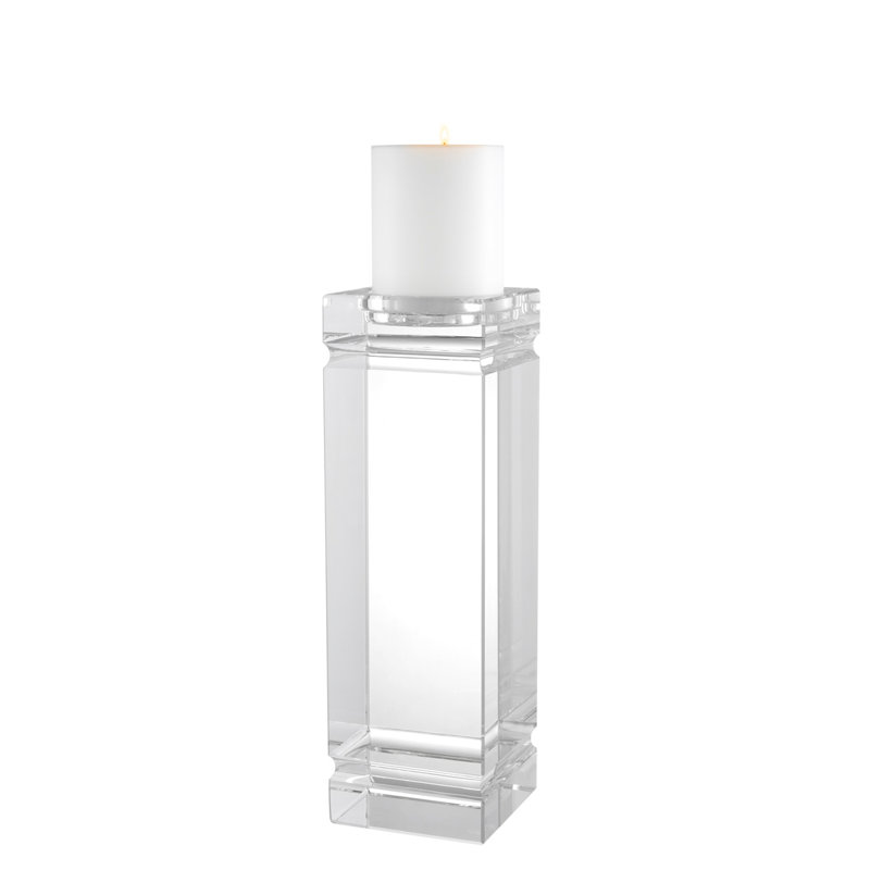 Tillary Crystal Tabletop Tealight Holder, 12.2 " H x 4.72" W x 4.72" D