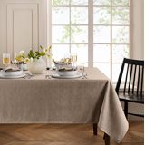 Brosh Solid Texture Water and Stain Resistant Polyester Rectangle Tablecloth