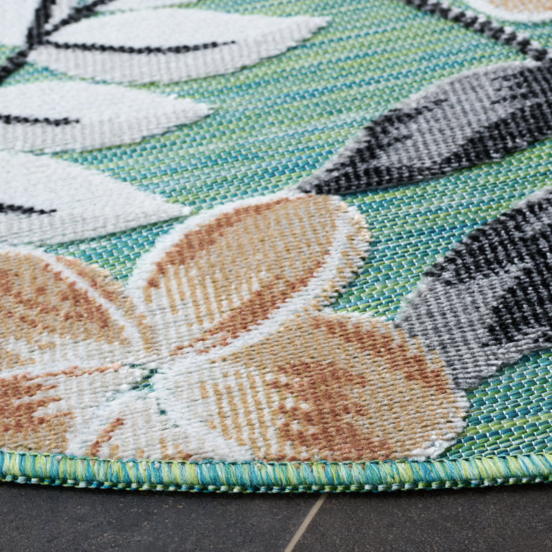 Cabana 405 Floral Indoor/Outdoor Area Rug, Round 6'5"
