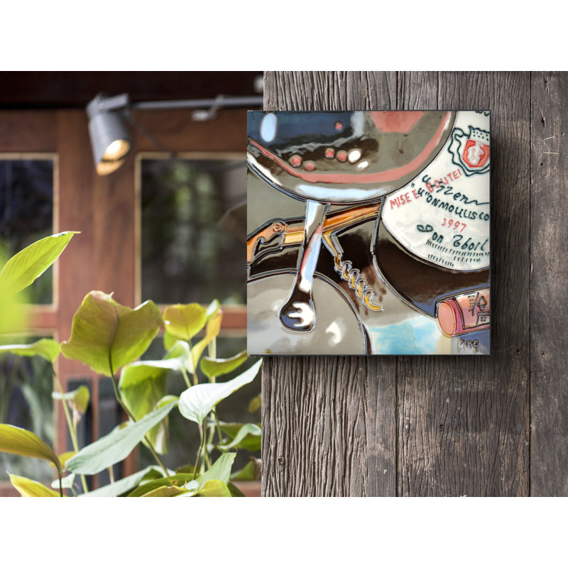 8x8" Wine Close-Up Ceramic Art Tile Wall Decor