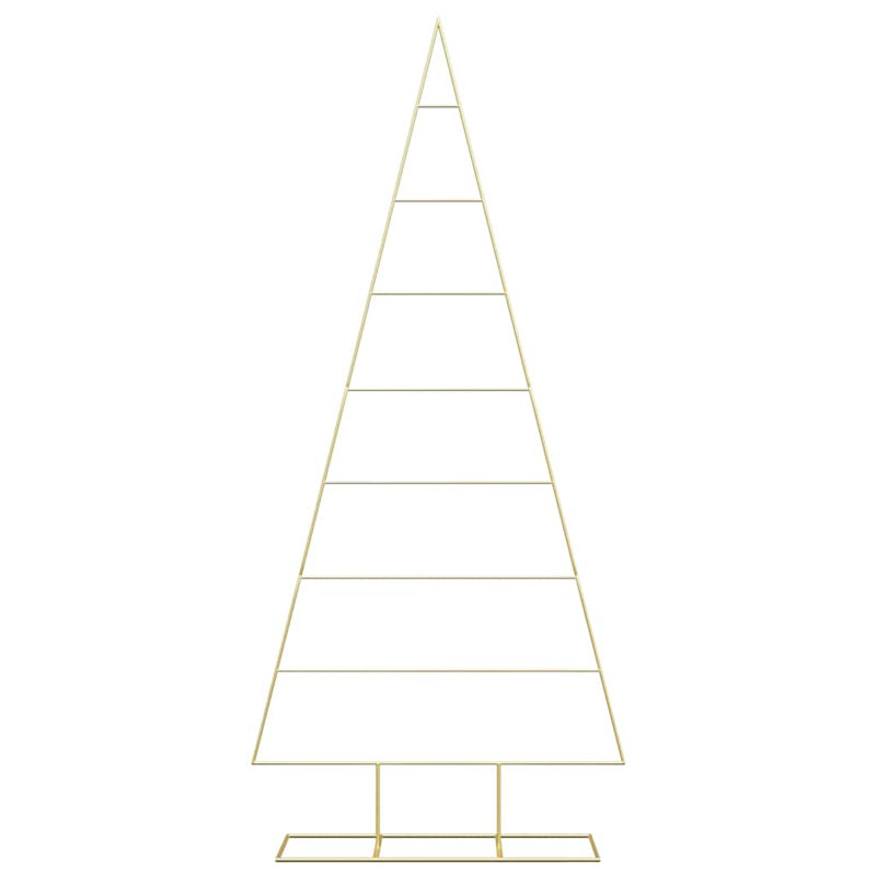  Metal Christmas Tree with Stand steel, Gold, 6.89' H