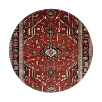 Tapis d'intérieur et d'extérieur brun Persian