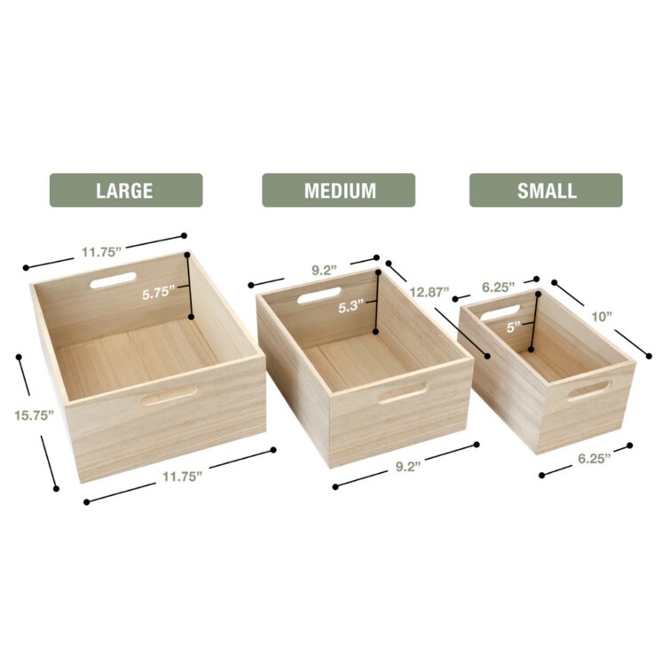 Sorbus Unfinished Wood Crates, Organizer Bins, Wooden Box, Cabinet