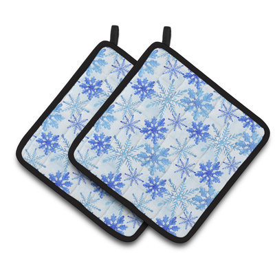 Cuisinier poignée aquarelle flocons de neige caroline