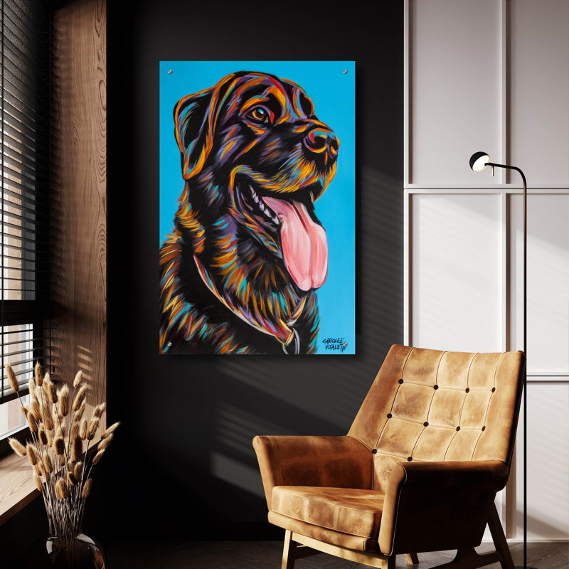Art mural en verre «Labs» par Carolee Vitaletti, H 36 po x l 24 po x P 0,2 po