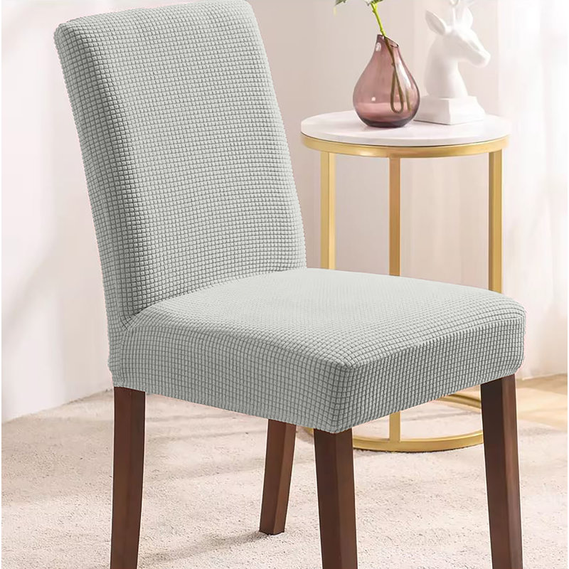Ensemble de 2 pièces - Housse de protection pour chaise de bureau de salle à manger, Polyester argent