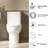 Dual Flush 1.1/1.6 One Toilet With 17 - Inch Height Comfort Seat, Rimless Siphon Technology, 360 Wash, Soft Close Gloss White For Bathroom, 12 Inch Rough In Design Modern Tornado Flush, Chair Seat At
