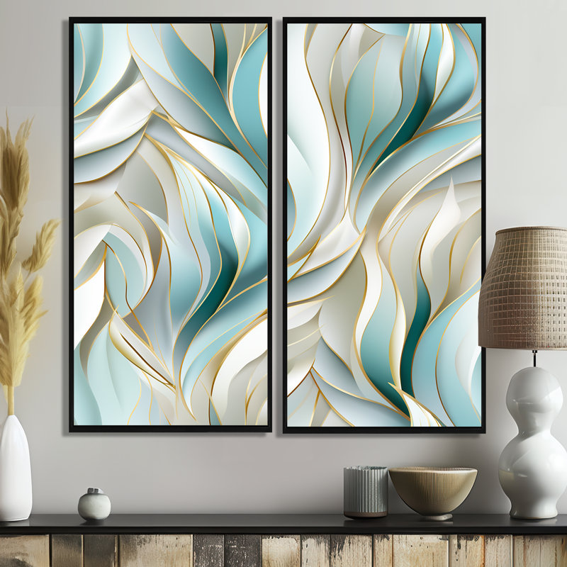 «Green and White Sparkling Dazzle Glamour», impressions sur toile vertes, 32" H x 32" W, Black