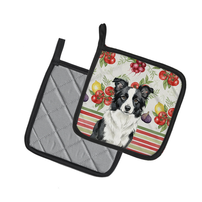 Paire de supports à casseroles Border Collie