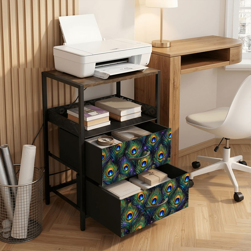 Table de chevet 2 tiroirs avec station de charge, table de chevet de chambre à coucher avec ports USB et prises USB