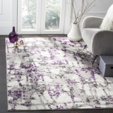 Jeter Abstract Grey/Purple Area Rug