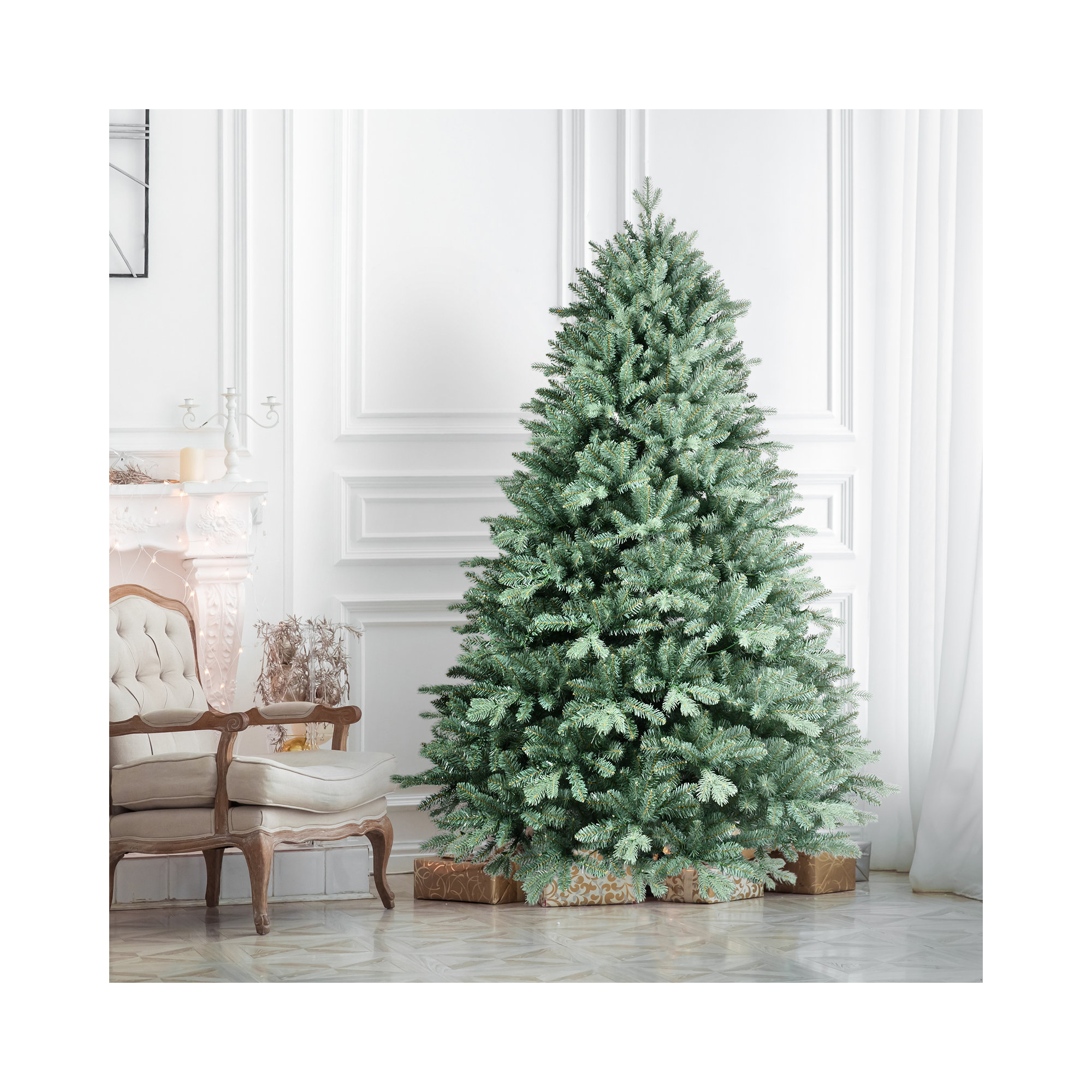 Unlit Blue Spruce Artificial Christmas Tree, 7'