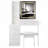 Vanity Desk, 37" Middle Size Left Bedside Cabinet Vanity Table , Cushioned Stool Dresser Set, 2 AC, 2 USB Socket, Hair Dryer Stand, Large Touch Control LED Sliding Mirror, 3-Color Switch, EPA, GCC, UL Certificate-1503640331