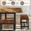 Ensemble de table de salle à manger, table extensible 7 pièces de 63 po pour 4 à 8 personnes, table de salle à manger de style Mid-Century avec 6 tabourets carrés-1390618550