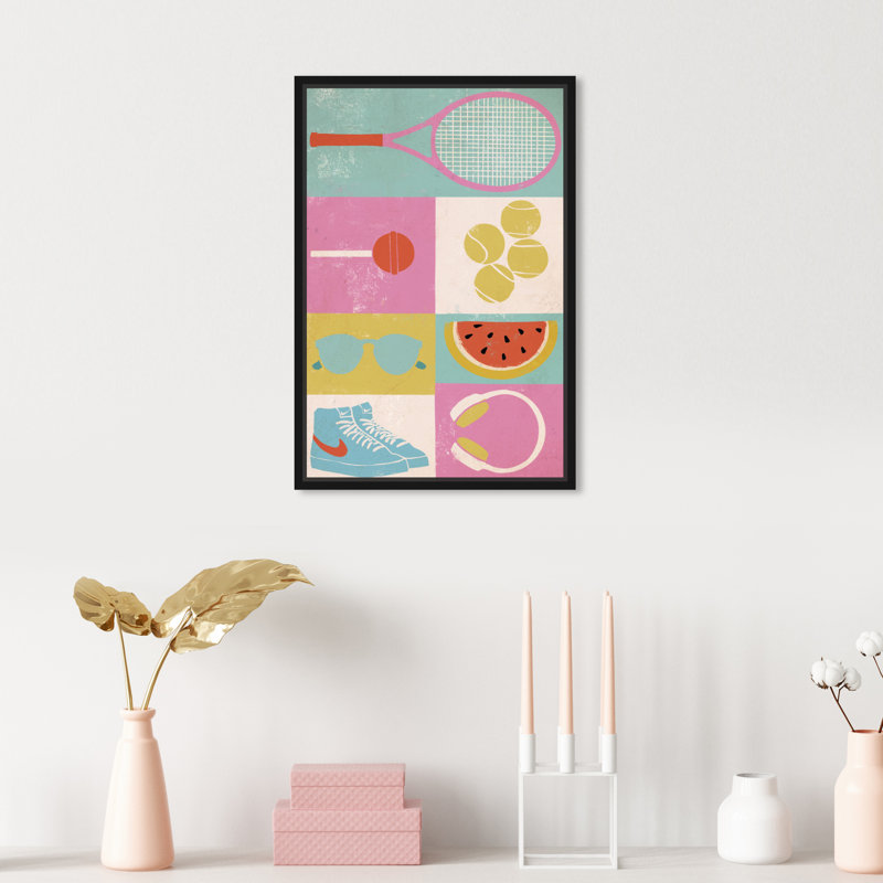 Un été après-midi - Peinture sur toile, Cadre noir, H 15 po x l 10 po