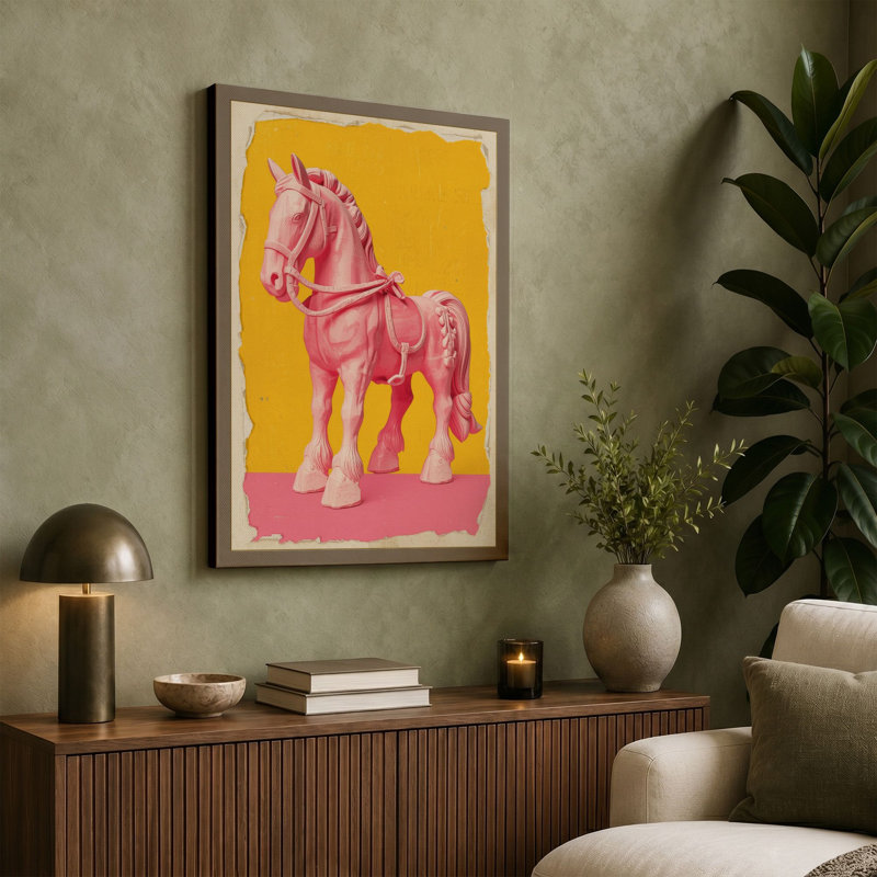 Decorated Pony Modern - Wrapped Canvas, 36x24 - 91.4 x 61.0 cm, Black Border