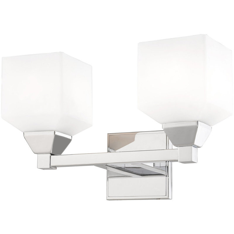 Éclairage pour meuble-lavabo à 2 lumières Befort, Chrome poli