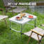 Table de camping pliante Arlmont & Co., aluminium et panneau de fibres à densité moyenne
