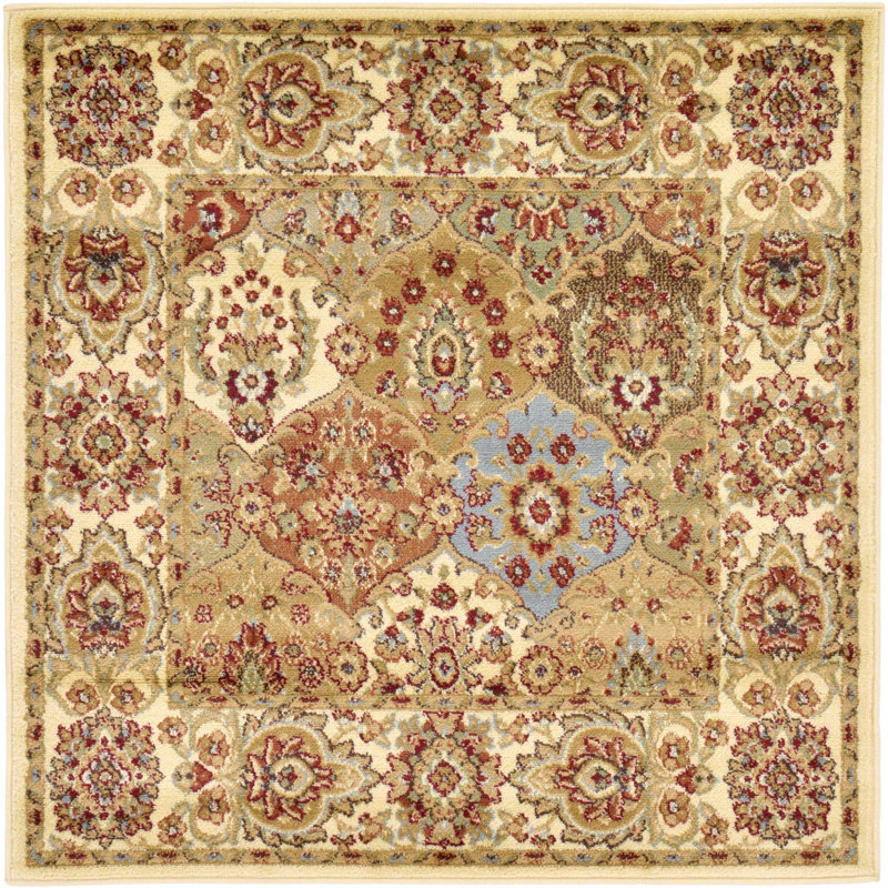 Janiyah Floral Indoor Rug, Square 4'1"