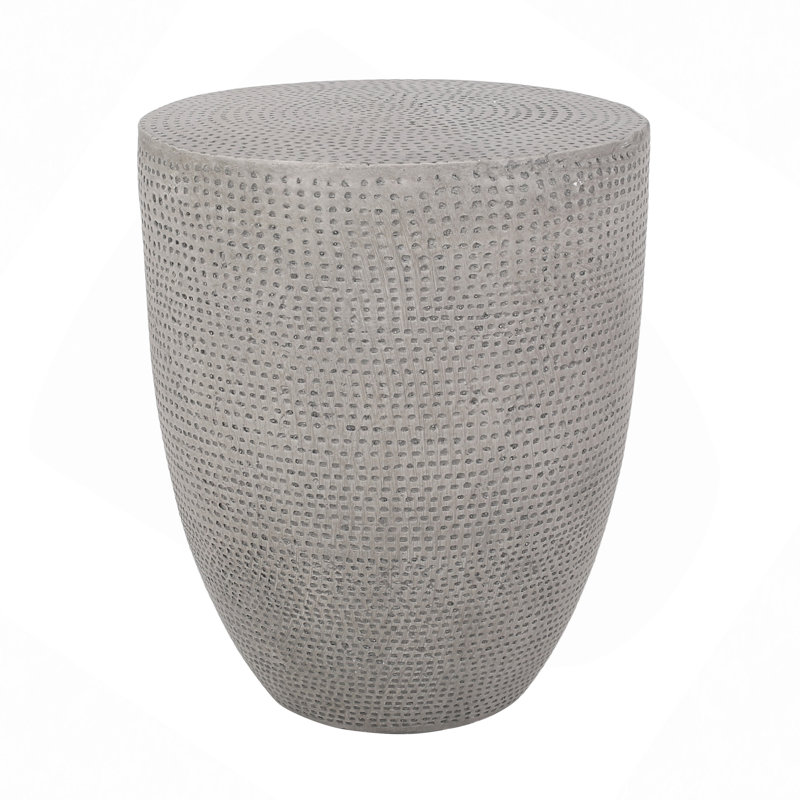Modern Concrete Side Table - 14.25" Round - Lightweight & Durable - Indoor/Outdoor Use - No Assembly Needed