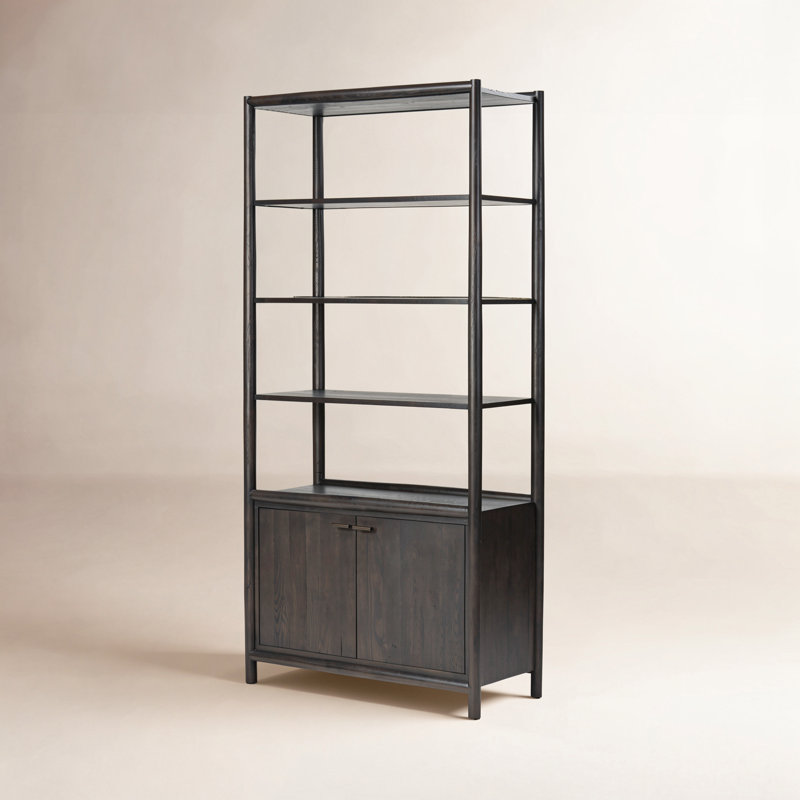Cayenne Storage Bookcase, Smoked Black Oak