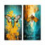 Pop art vert et jaune, ensemble d'insectes et insectes sur toile Moth I-1620532-1620531