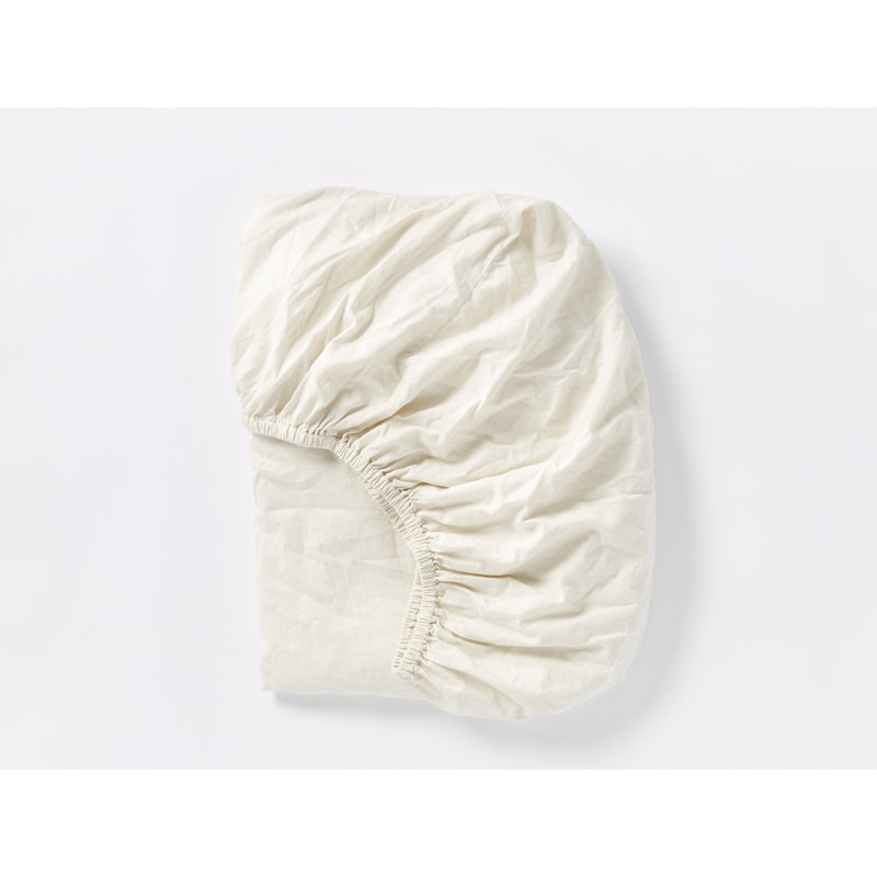 Drap-housse en percale froissé biologique, Drap-housse grand, Non teint